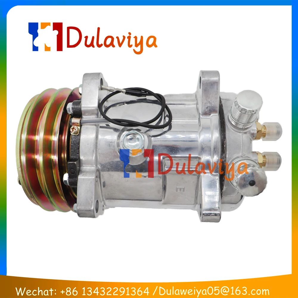

Freeship For SD508 AC Compressor Sanden 5h14 Tractor Excavator Heavy Duty Truck 12V 24V 2 Groove V Blet Pulley