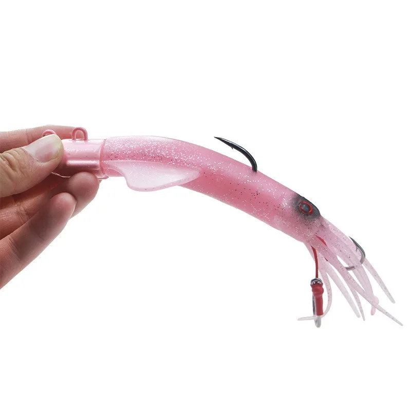 Squid Skirts Jigging Fishing Tuna Soft Bait Lures 210mm/120g with Hook Lead Fish Slow Jig Spoon PVC Rubber Saltwater Trolling