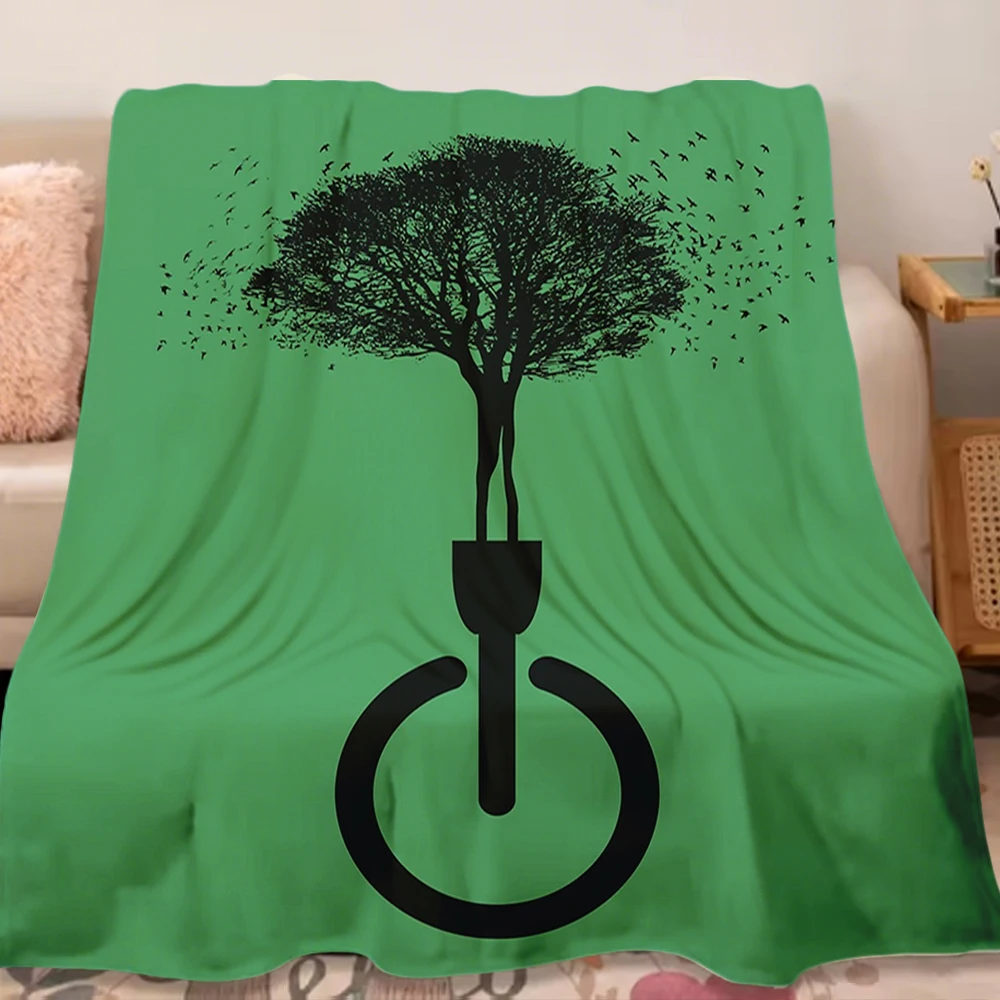 

Flannel Blanket Powered by nature with non fading resistant breathable Rustic Pattern bedsheet bedcover Blankets for Elderly