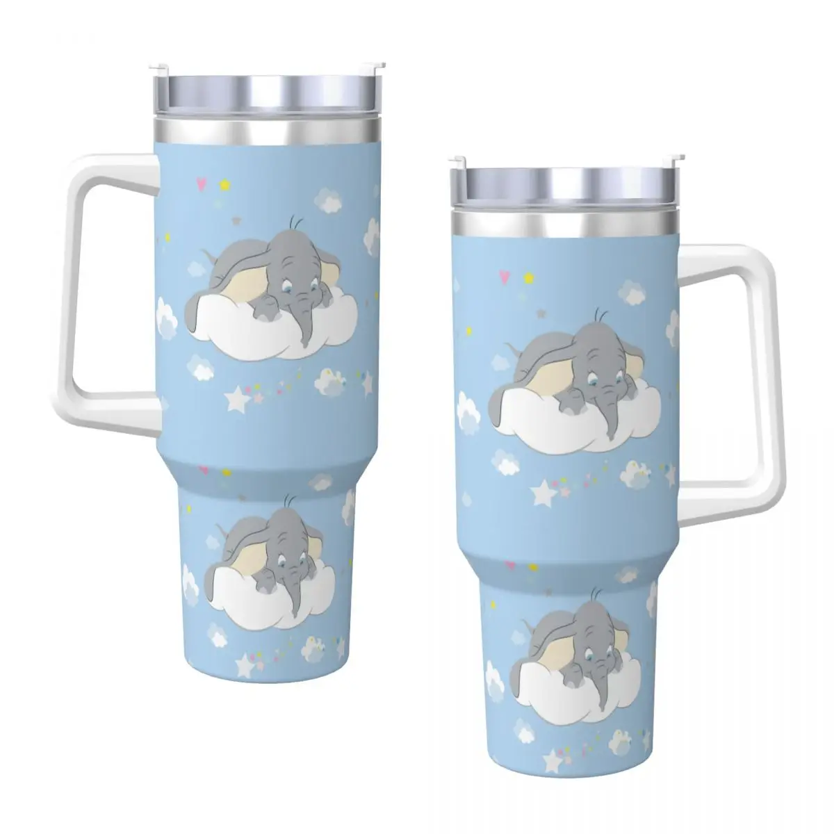 Dumbo MINISO Stainless Steel Tumbler Travel Thermal Mug With Straws and Lid 40oz Mugs Cup Cold and Hot Water Bottle