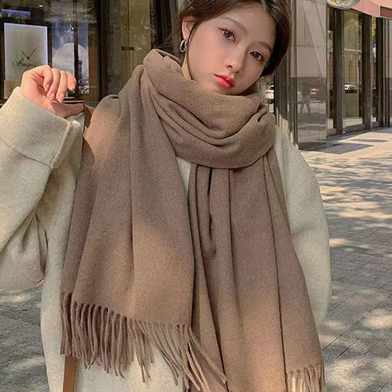 New Women\'s Winter Scarves Cashmere Scarf Woman Black Ladies Winter Wool Scarf Warm