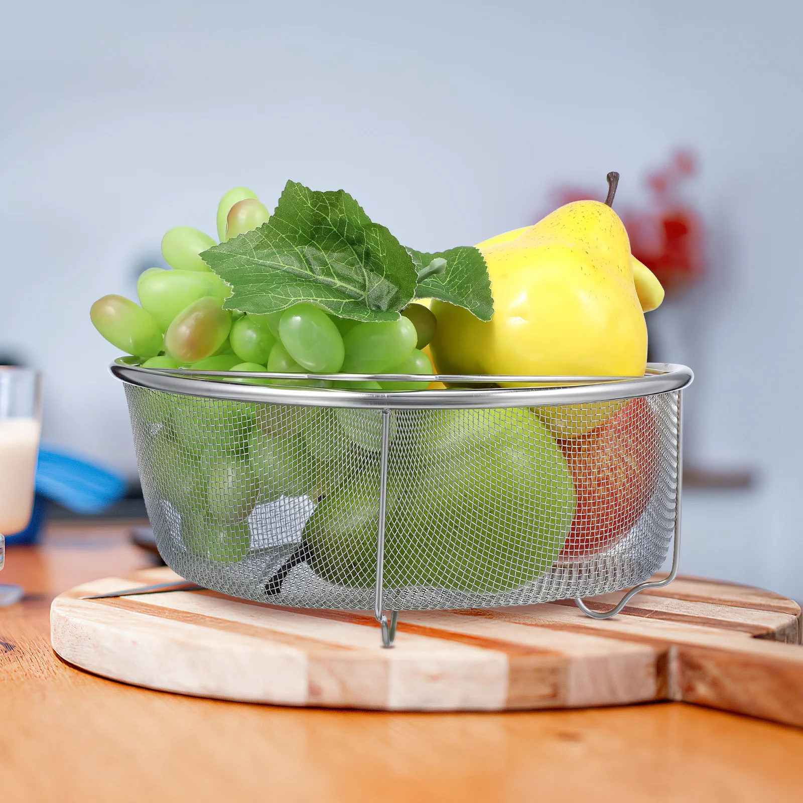 

Stainless Steel Steamer Basket 304 Kitchen Drain Colander Strainer Basket Fine Mesh Vegetable Fruit Washing Long Lasting