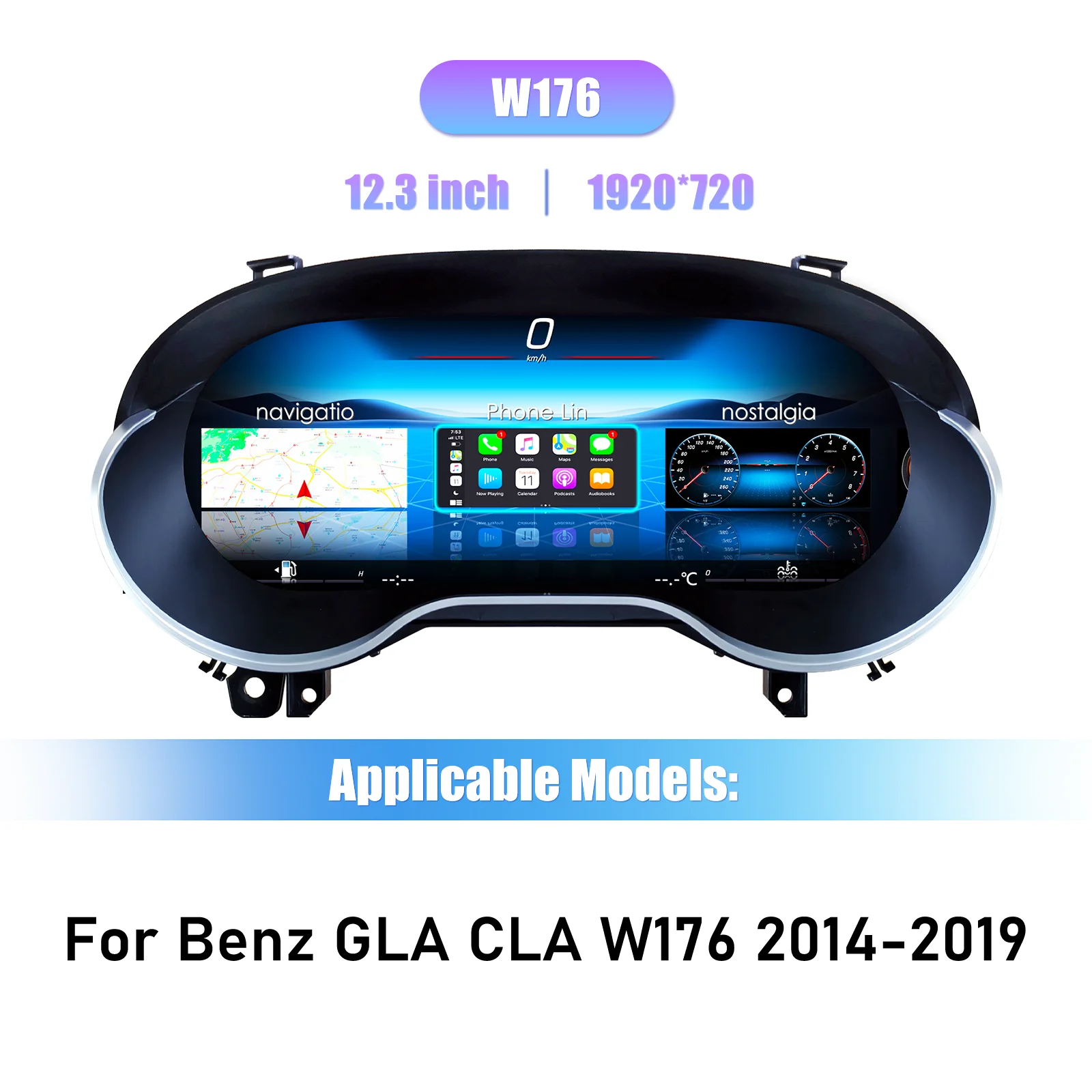 Navigital 12.3'Dashboard Cluster Voor Mercedes Benz C GLA CLA W176 117 C177 X156 2014 6 Ntg4.5 5.0 Auto Instrumentenpaneel Cockpit