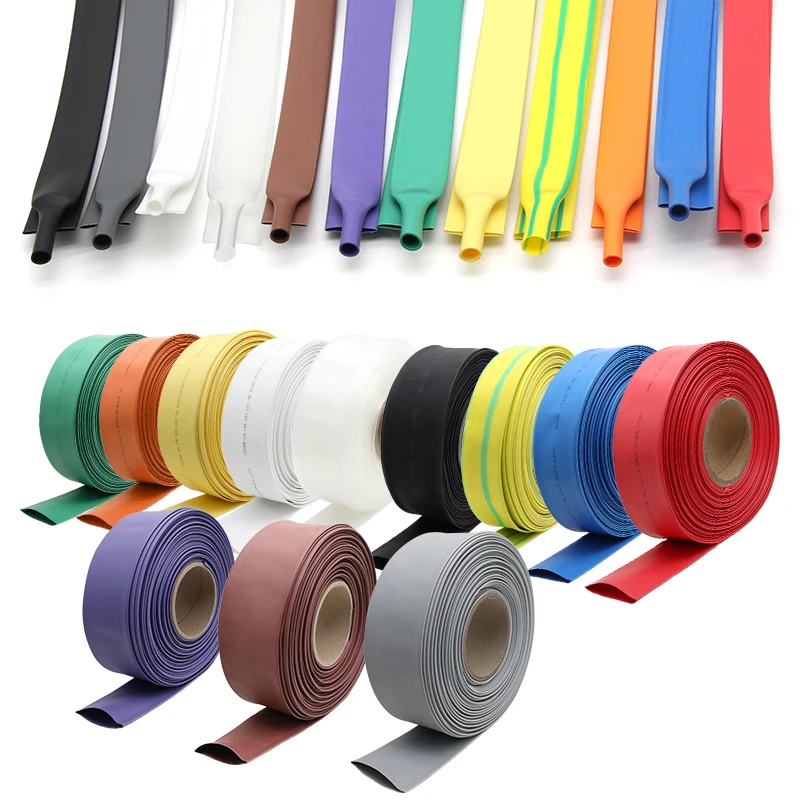 1Meter 2:1 Heat Shrink Tube Diameter 1~100mm Polyolefin Shrinkable Thermal Cable Sleeve Insulated Wire Protector Wire Wrap 600V