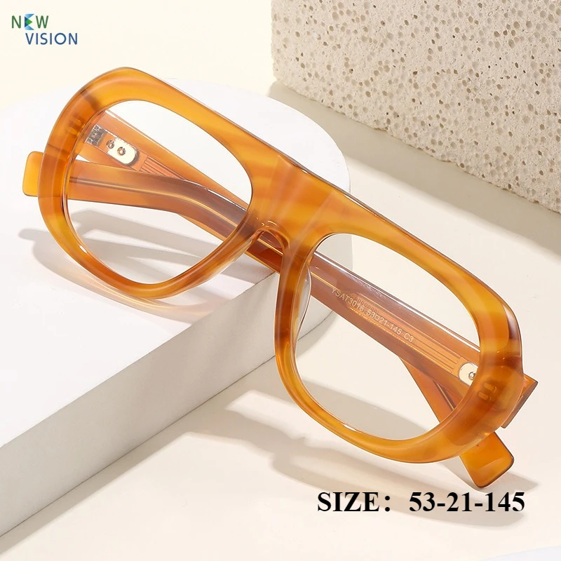 新しいビジネス男性アセテートメガネレトロ光学高品質楕円形クラシック眼鏡フレーム女性近視処方眼鏡