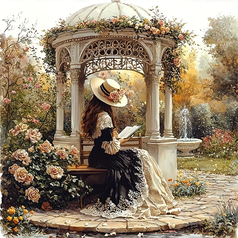 

Princess Reading in the Garden 500PCS/1024 PCS Jigsaw Puzzles Portrait Relaxing Family Activity Games for Living Room Home Decor