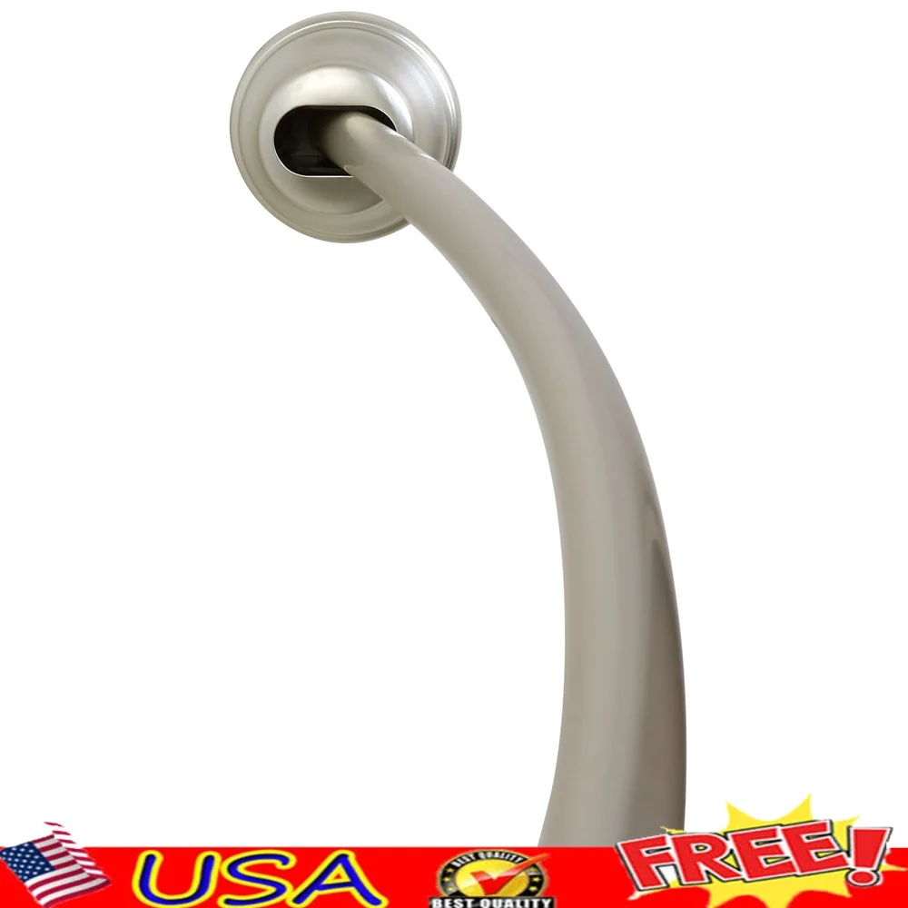 

Регулируемый изогнутый натяжной стержень для занавески для душа от 50 до 72-дюймовый нержавеющий алюминий, простая установка, бронзовая отделка без инструментов