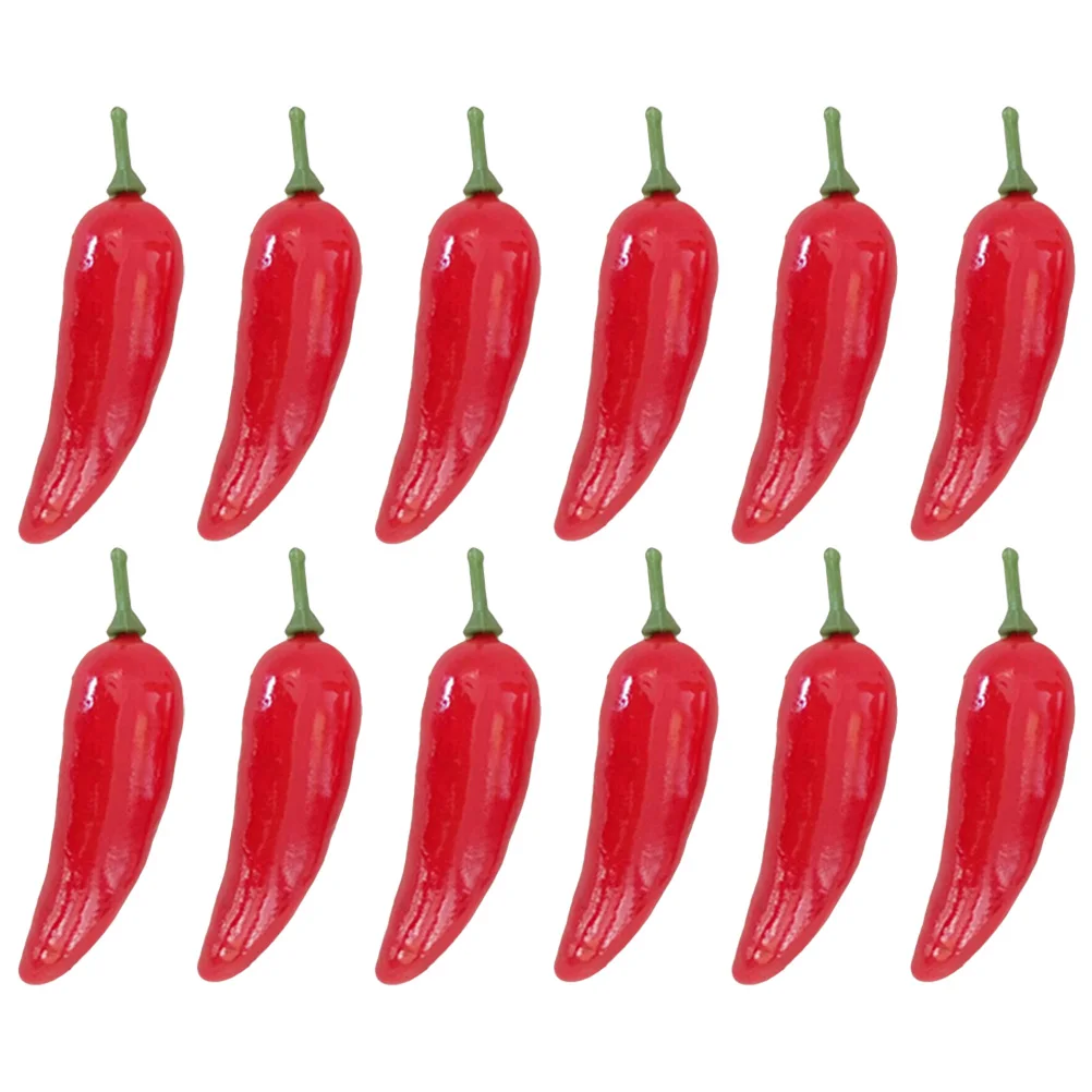 

60 Pcs Simulated Pepper Props Mini Artificial Peppers Fake Vegetable Chili Simulation 6cm Decorations Imitation