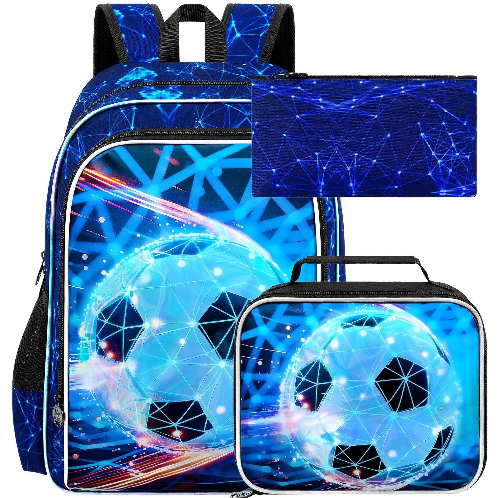 

3PCS Backpack for Boys, 16" Kids Bookbag and Lunch Box, Preschool Backpacks for Elementary