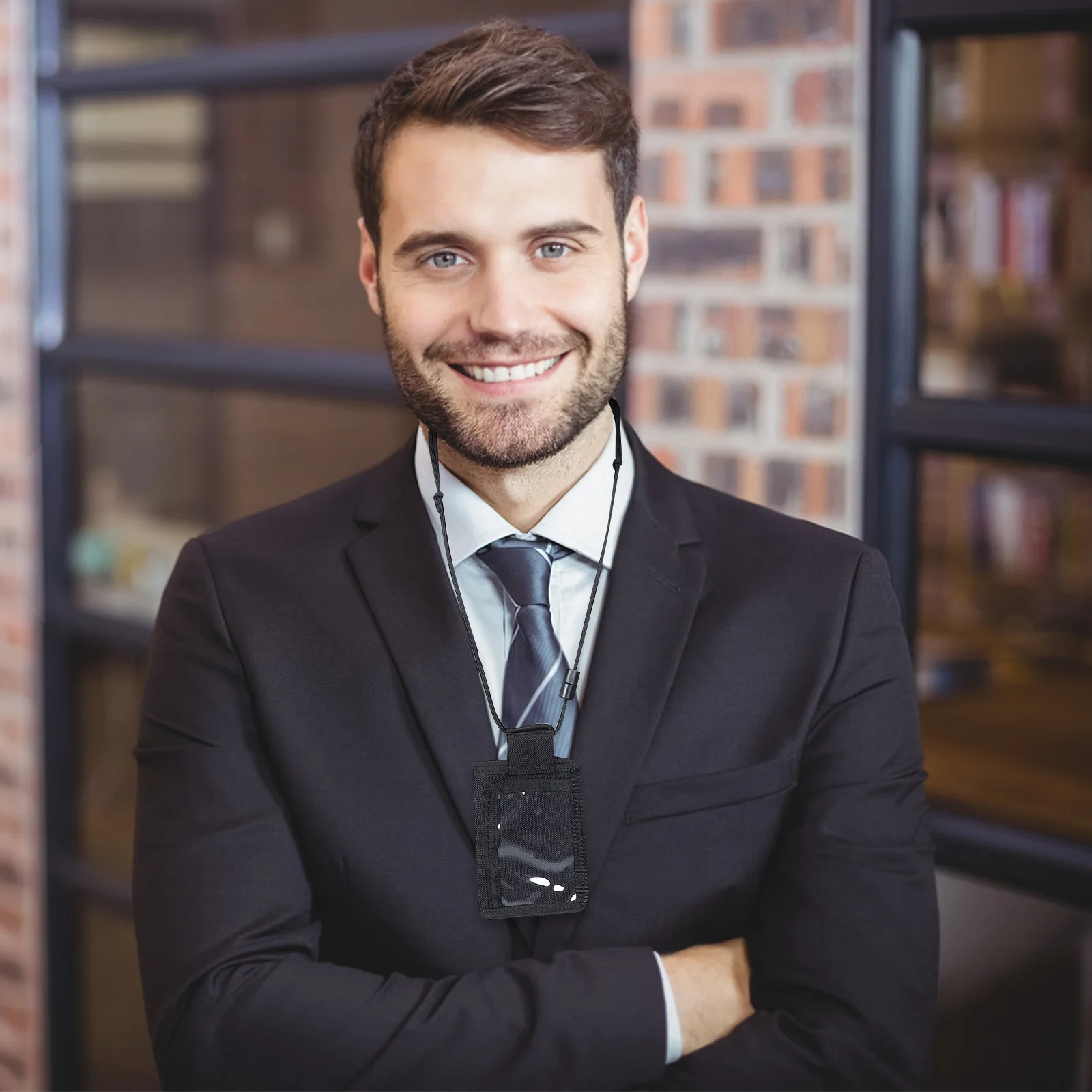 

1pc Outdoor Waterproof Id Holder Pvc Nylon Multifunctional Card Case For Travel Badge Lanyard Portable Compact Dry Bag Rainy