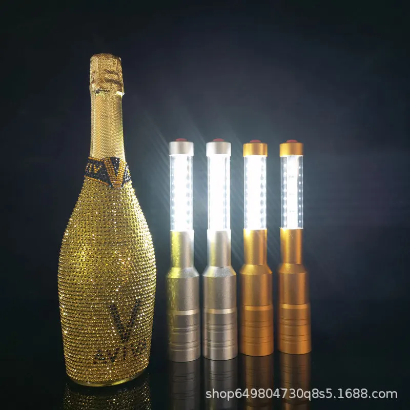 

Bar aluminum alloy rechargeable champagne flash stick LED luminous stick fine champagne wine flash warm spot