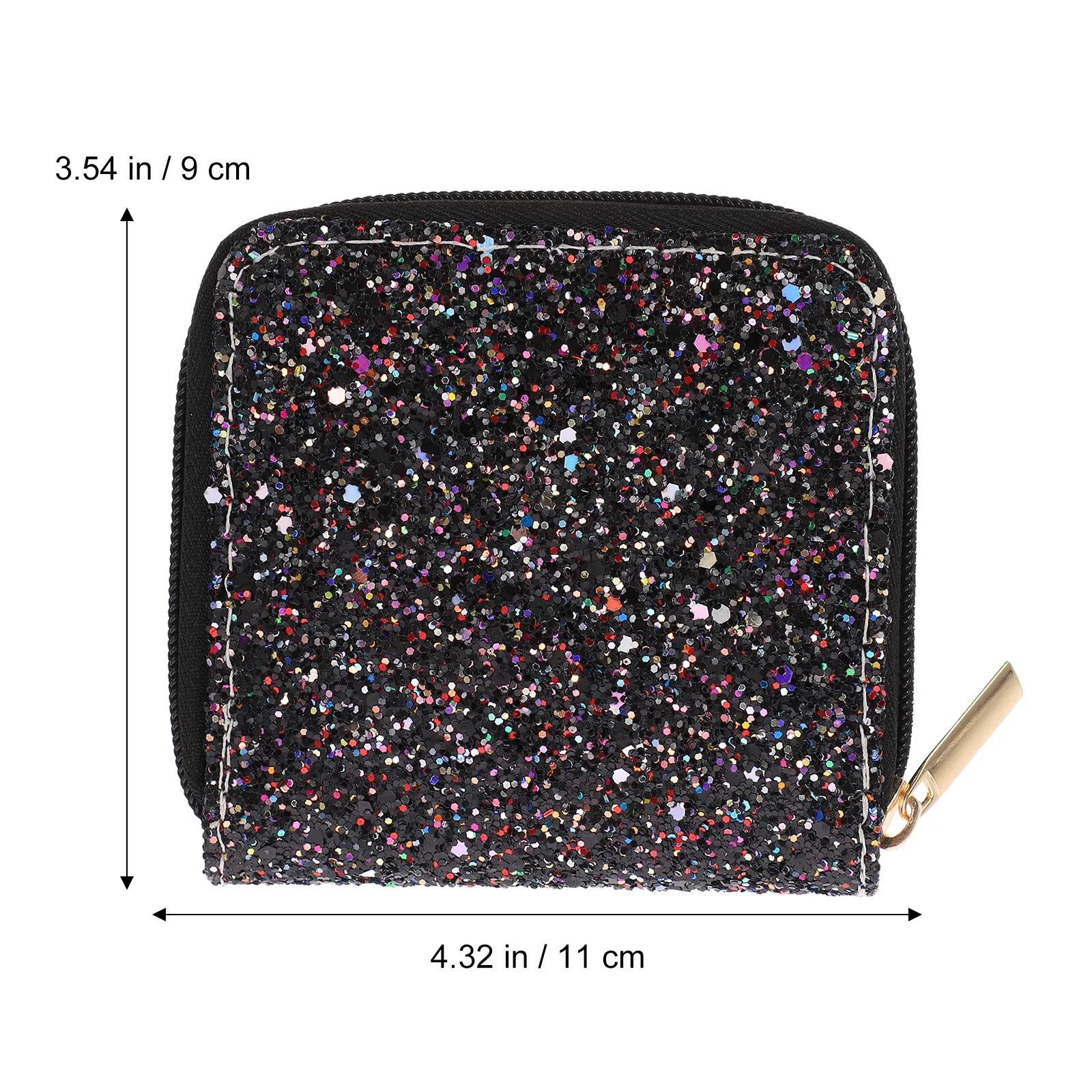 

1Pcs Short Wallet for Women Fashion Sequins Mini Purse with Zipper Portable Coin Bag Small Storage Pouch for Daily Use