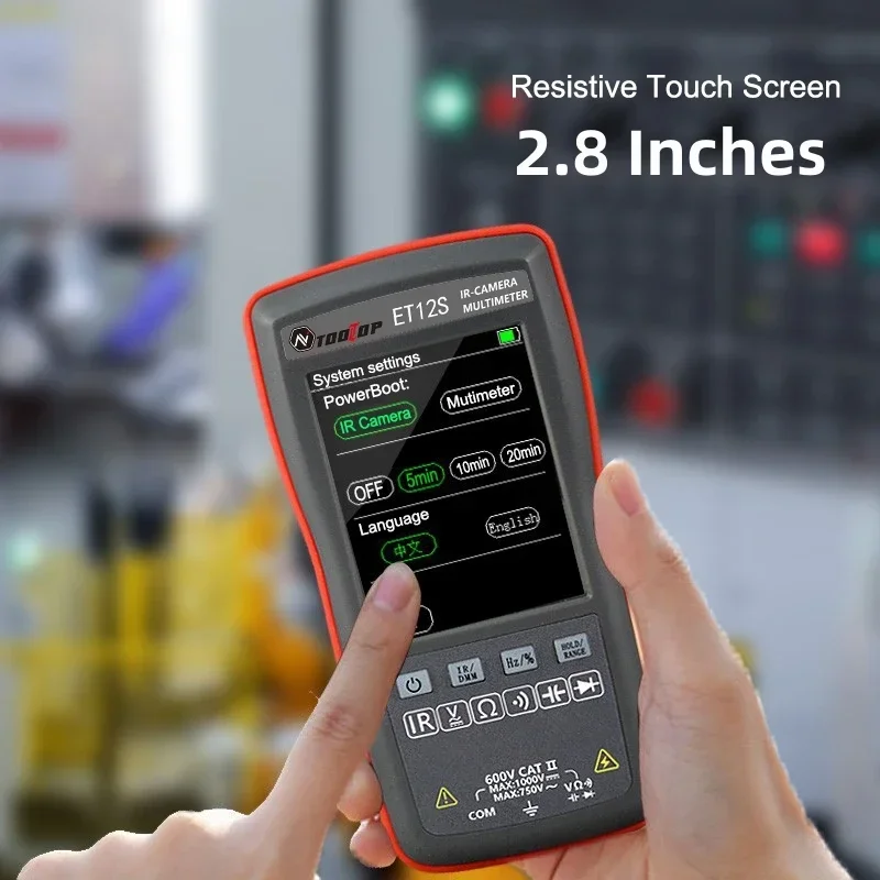 TOOLTOP ET11S/12S ręczny 120*90 pikseli multimetr termowizyjny 20 Hz multimetr z ekranem dotykowym narzędzia do wykrywania urządzeń linowych