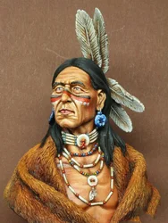 1/10 Chieftain leader man bust  Resin figure Model kits Miniature gk Unassembly Unpainted