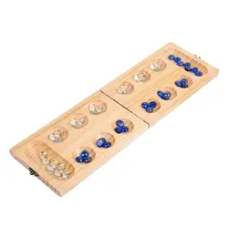 Wooden Mancala Board Game Travel Games Family Games for Adults Ages 7+ Kids
