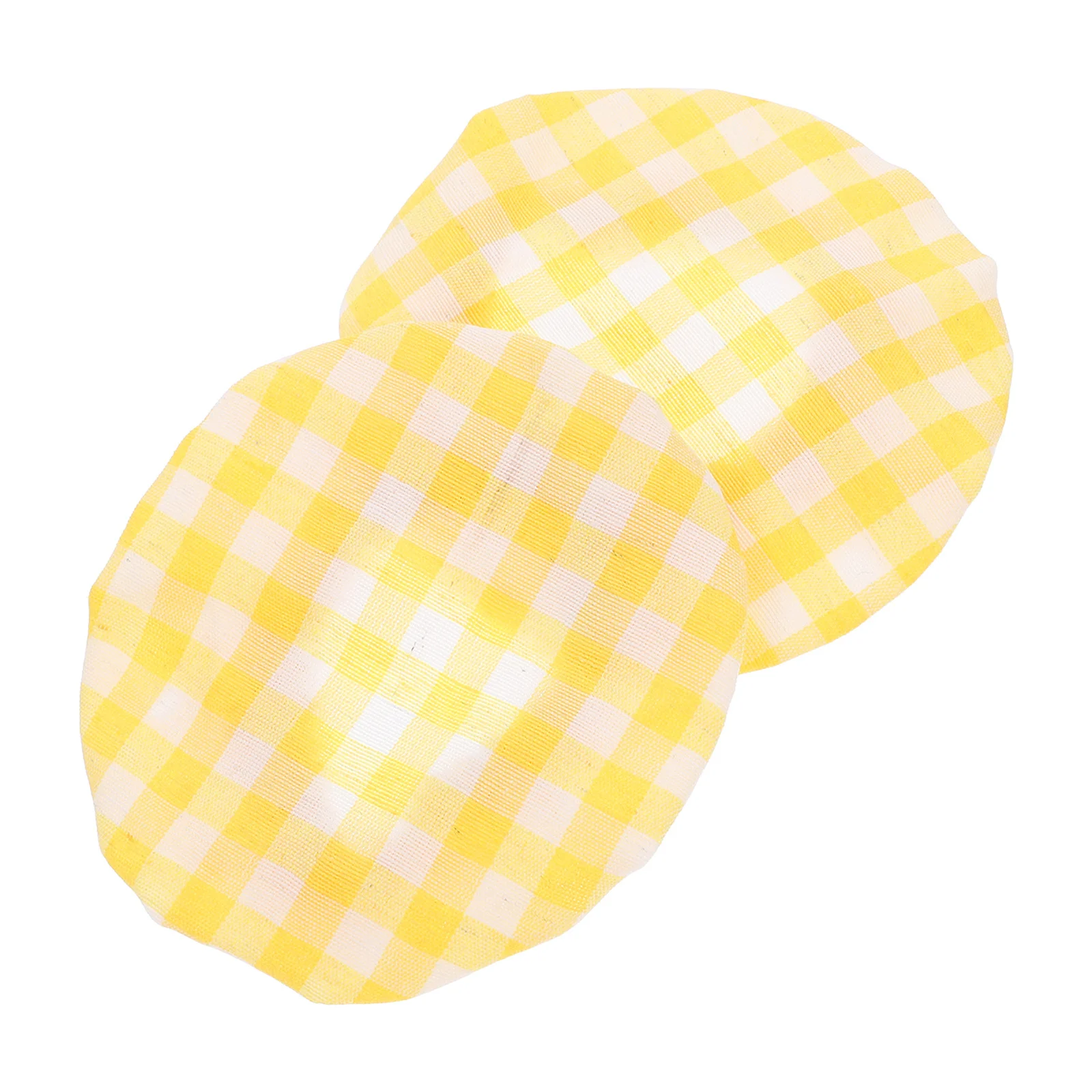 

2Pcs Glass Jar Covers Elastic Yellow Checkered Cloth Lid Covers for Bread Fermentation Sourdough Bowl Proofing Starter Jar Cover
