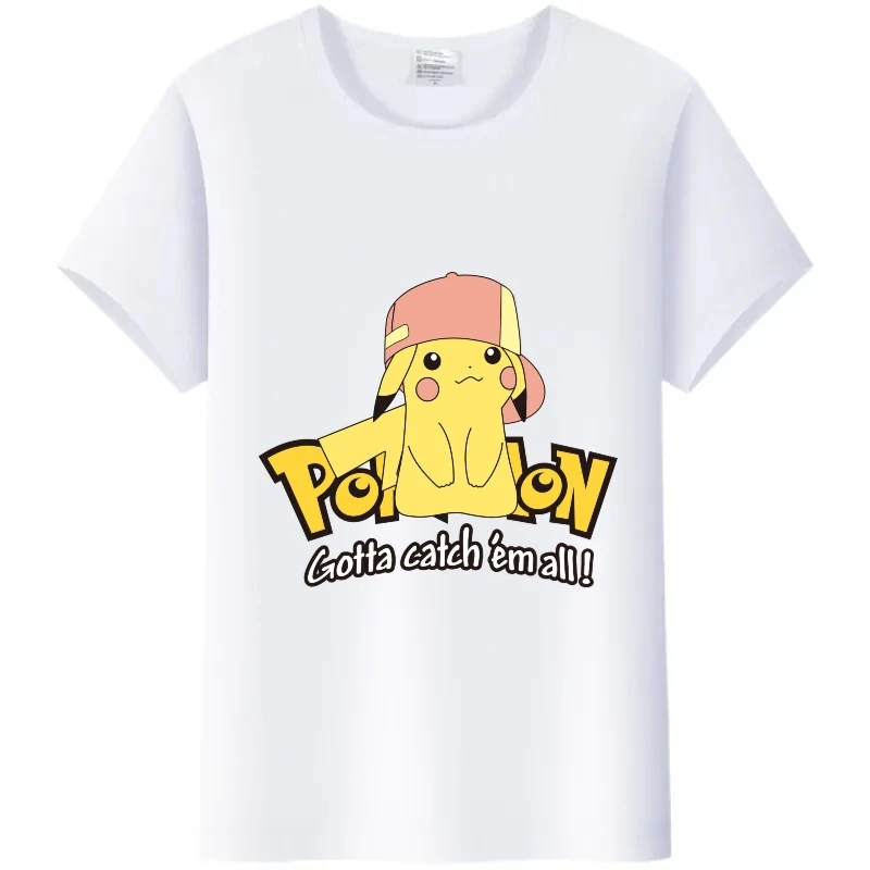 Moda estate giapponese Anime Pokemon Pikachu t-shirt donna camicie Tees uomo abbigliamento bianco Hippie camicette maniche corte top regalo