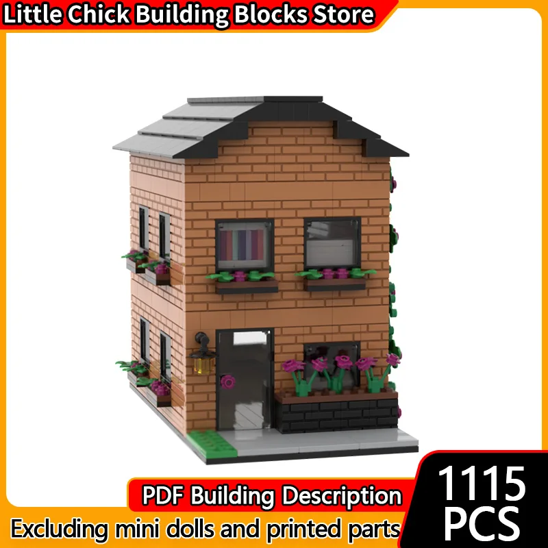

City Street View Model MOC Building Bricks Flower Box House Modular Technology Gifts Holiday Assemble Children Toys Suit