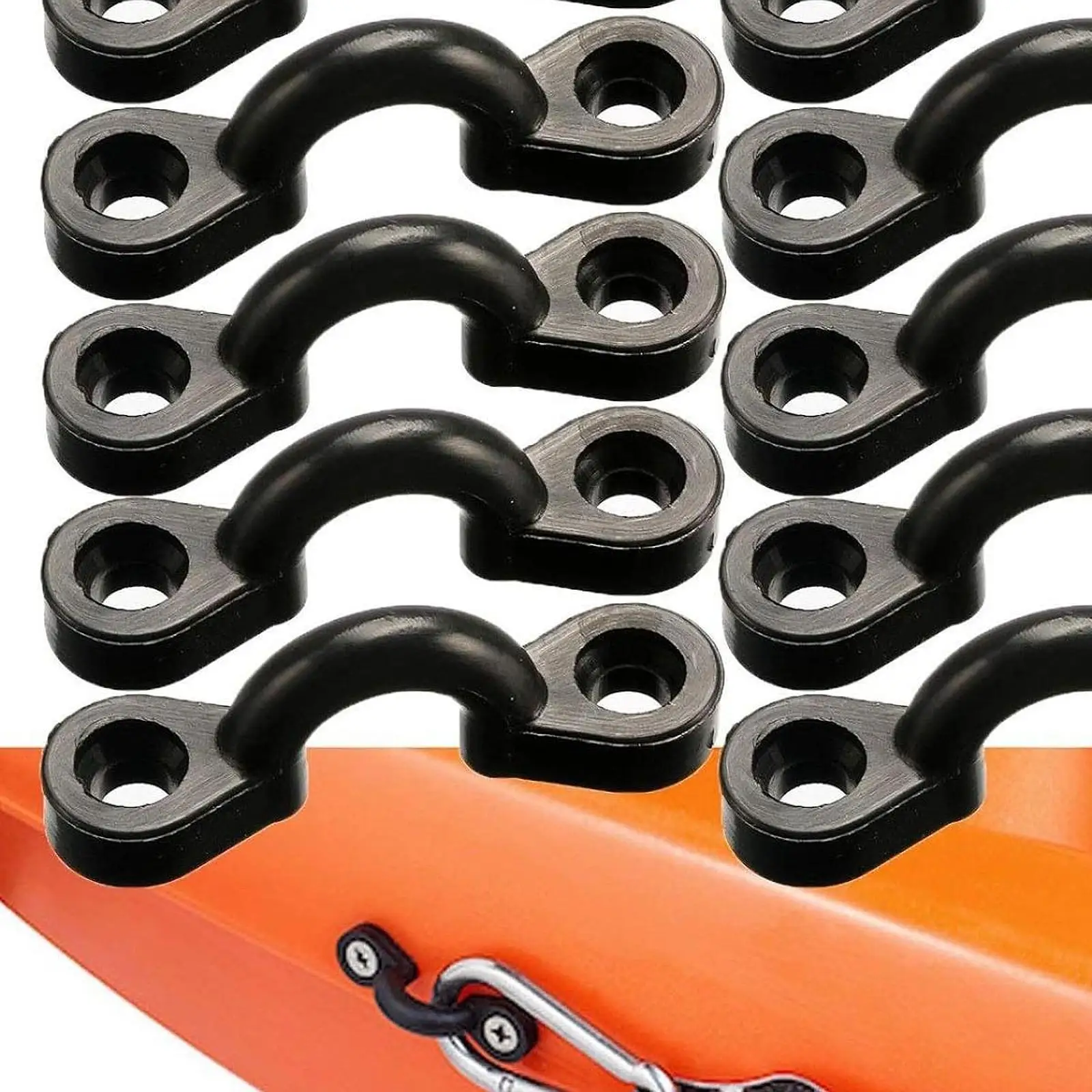 مجموعة أدوات تزوير القارب من النايلون الأسود مع براغي من الفولاذ المقاوم للصدأ لملحقات التجديف