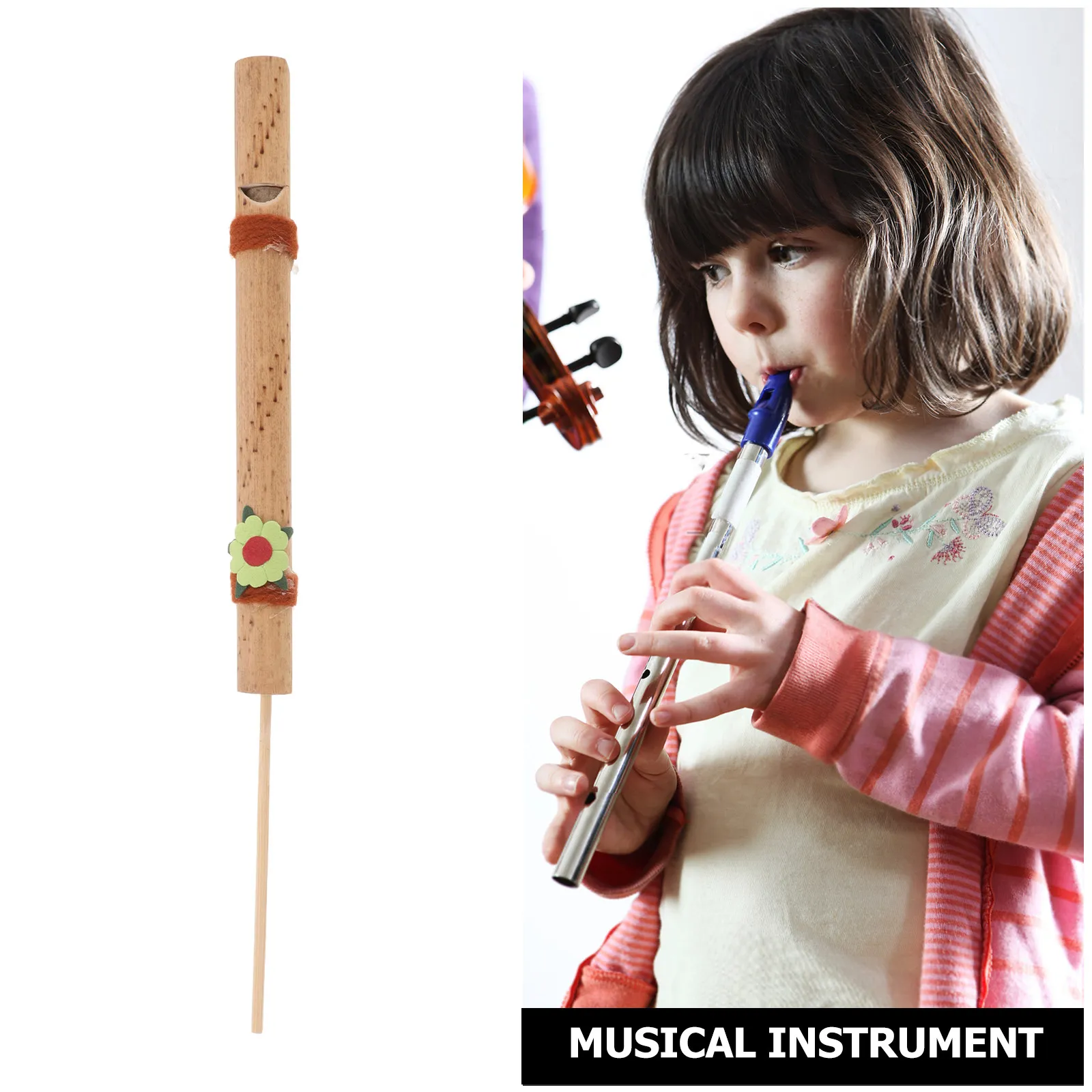 Bamboo Bird Call Whistle Flute Outdoor Musical Instrument Portable Miniature Plaything Fun Sound Maker for Teens
