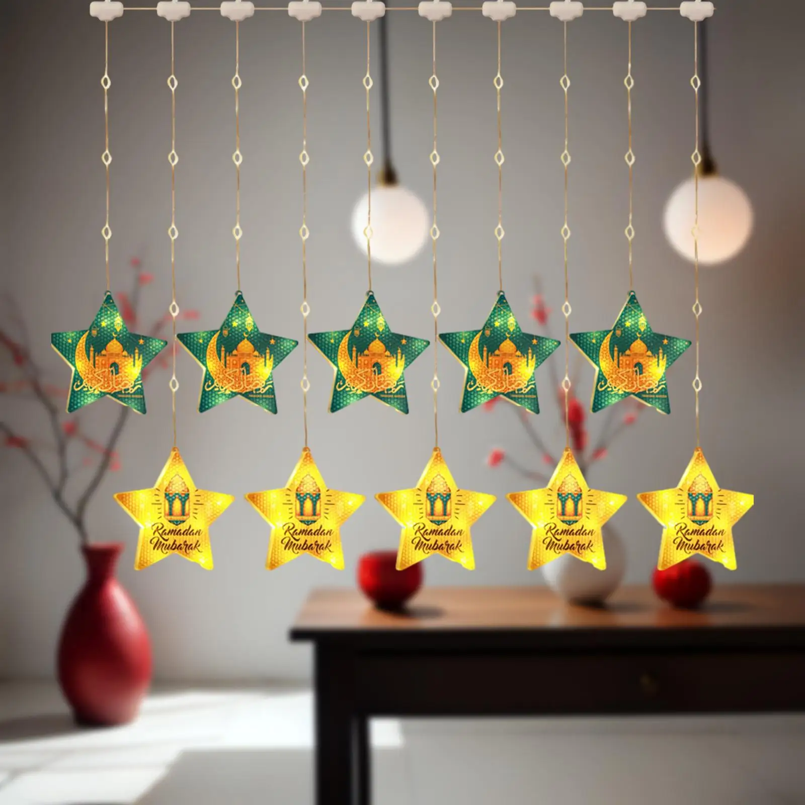 

Star Curtain Lights Holiday Atmosphere String Lights for Backyard Home Wall