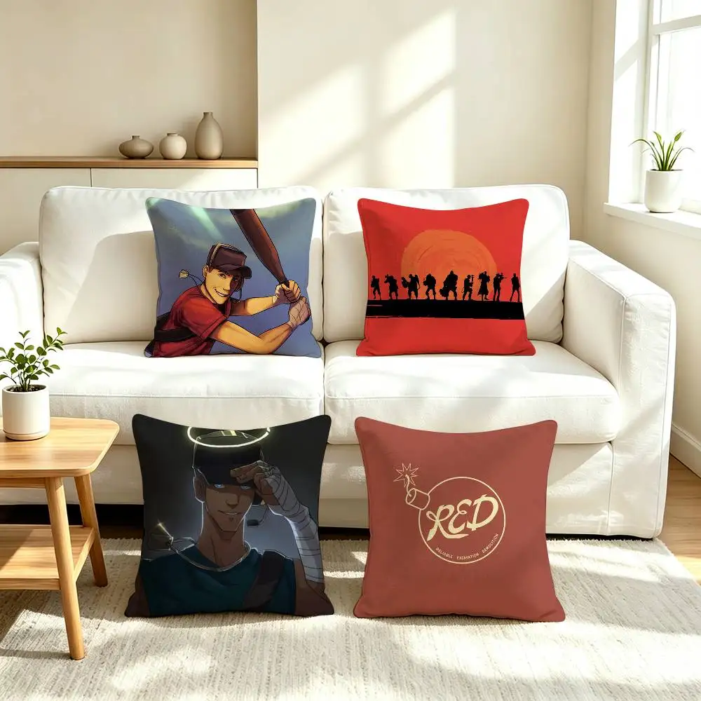 S-Scout Team Fortress TF2  Square Double-Sided printed Pillow Case Bedroom Bedside Pillow Sofa Cushion Cover