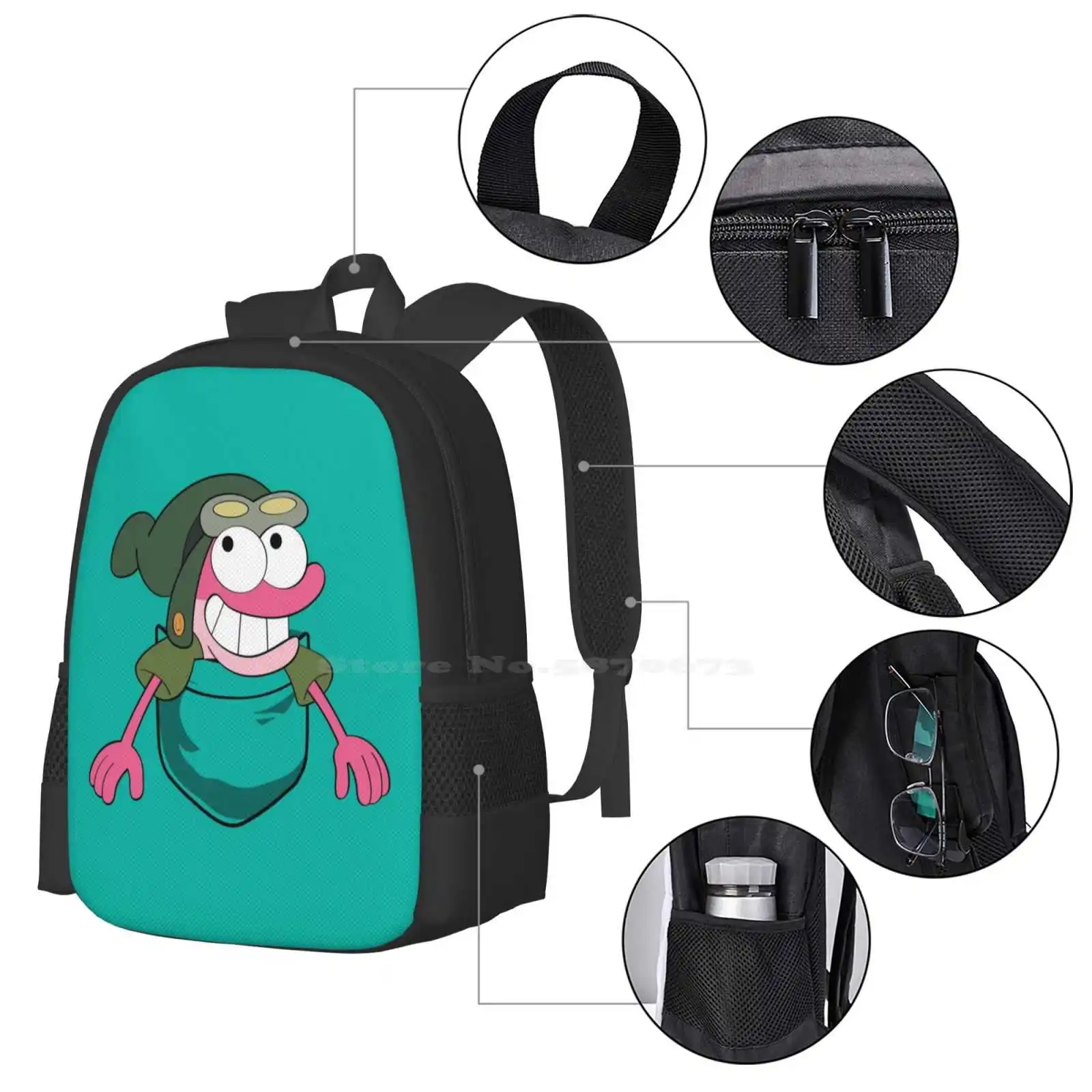 Sprig In Your Pocket School Bag Big Capacity Backpack Laptop Frogman Pink Frog Amphibia Cartoon Anne Boonchuy Magic World Child