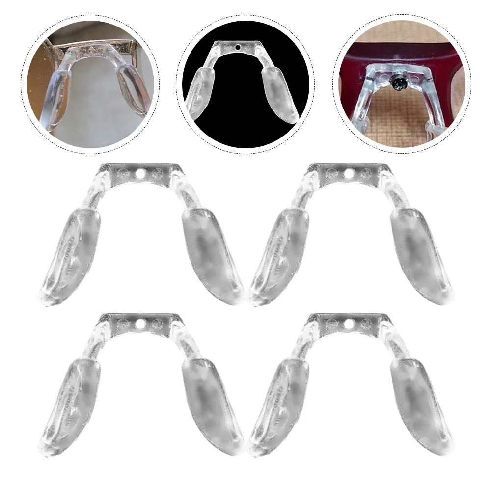 

4 Pcs Eyeglass Nose Pads Anti-skid for Eyeglasses Nosepads Soft Accessories Mat Parts Support Silica Gel Cover