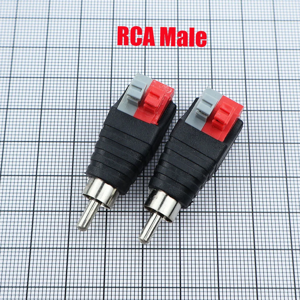 RCA Plug Male Female Connectors RCA Lotus Head Welding-free Audio Speaker Press Type Terminal AV Plug Socket Adapter