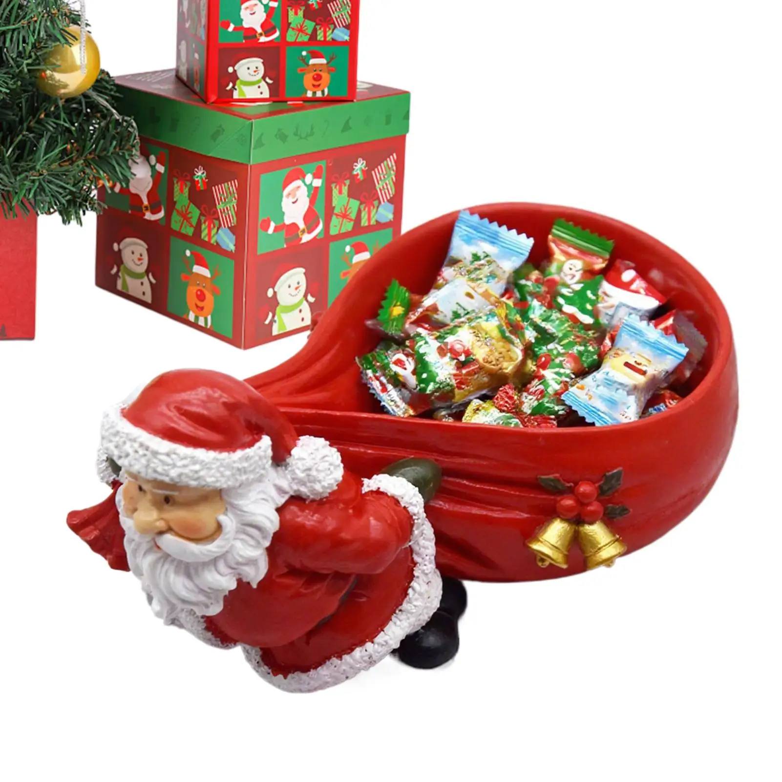 Santa Claus Figurines Fun Resin Bag Shape Party Supplies With Bell Christmas Decoration Figurine For Birthday Party Offices Home