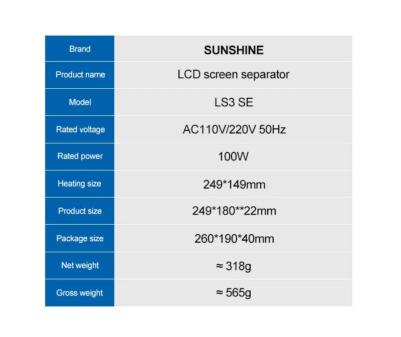SUNSHINE LS3 SE 11 Zoll LCD-Bildschirm-Separator Multifunktionales Handy- und Uhren-Reparaturwerkzeug Professionelles Demontagegerät – Detail 17