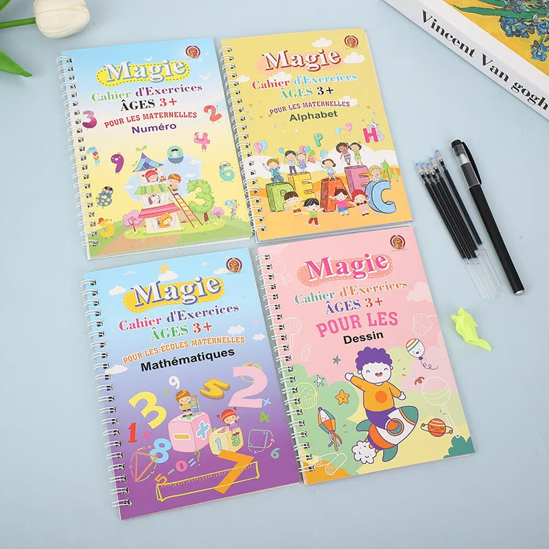 French Magic Practice Copybook Pen Preschools Kids Calligraphy Notebook 3-8 Children Reusable Français Writing Book