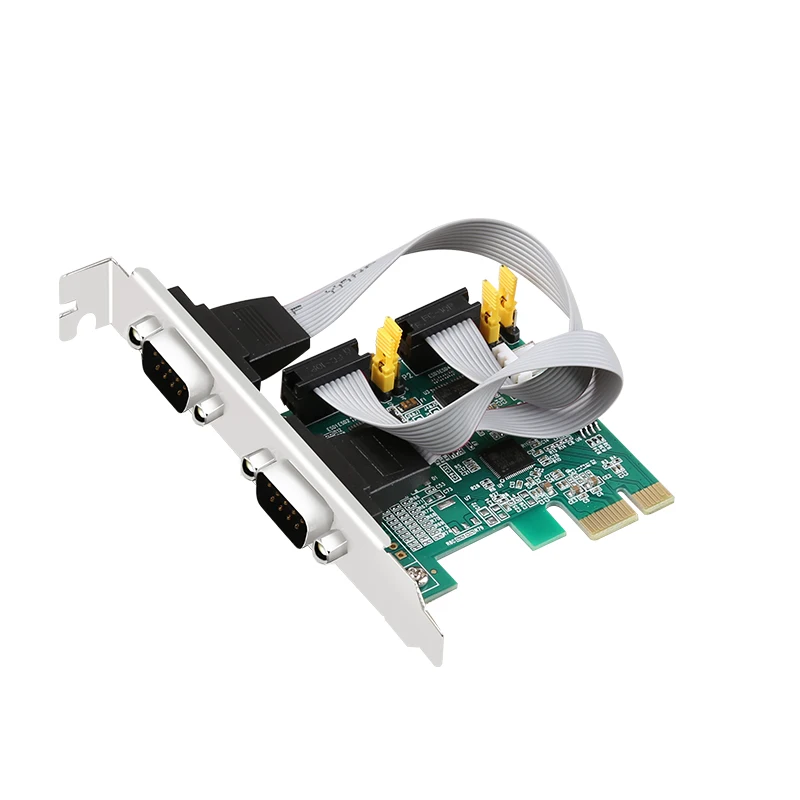 2-poorts RS232 DB9 (2S) PCI Express seriële kaartvoorraadproduct met 5V of 12V uitgangsvermogen