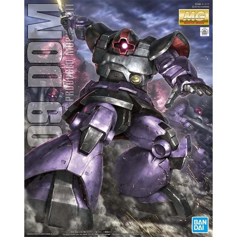 Bandai Genuine Gundam Model Kit Anime Figure MG 1/100 0079 MS-09 DOM Collection Gunpla Anime Action Figure Toys for Children