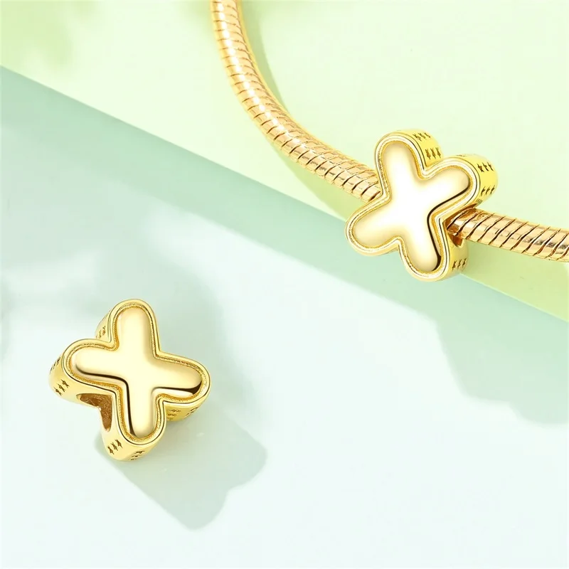Nuevas Ofertas, Dijes de Plata de Ley 925 con 26 Letras Doradas, Compatibles con Pulseras Originales, Joyería DIY para Mujer, Regalos de Cumpleaños