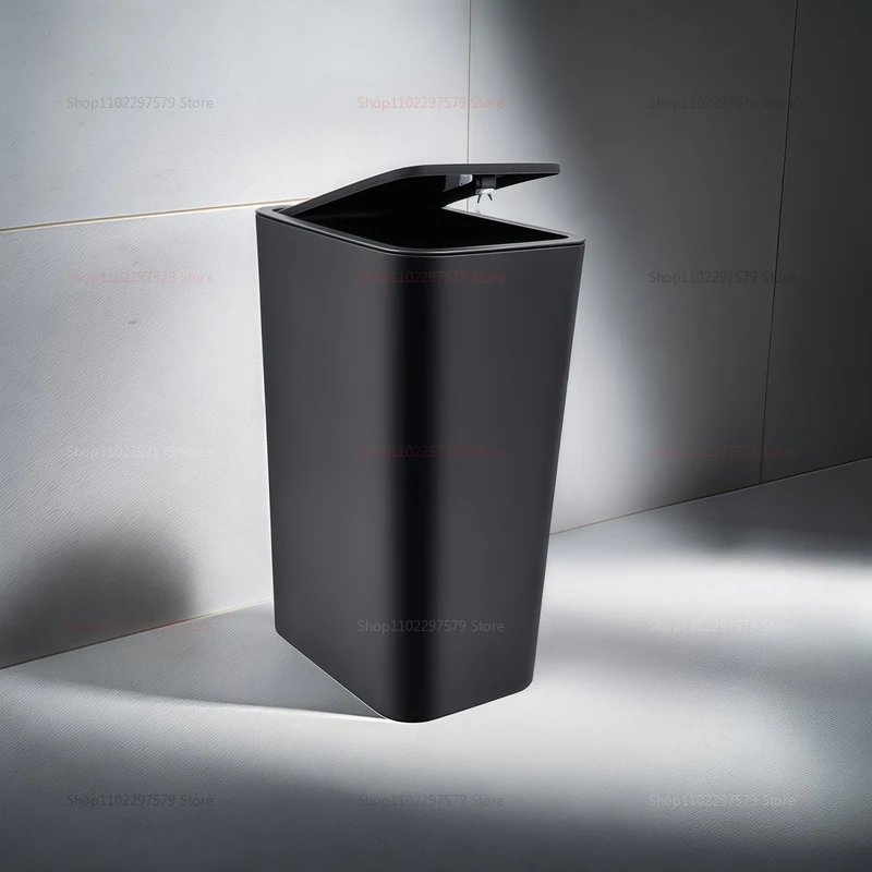 سلة مهملات حمام صغيرة سعة 10 لتر مع غطاء علوي مضغوط، سلة مهملات بلاستيكية مدمجة للمرحاض وغرفة النوم وغرفة المعيشة والمطبخ بتصميم عصري #3
