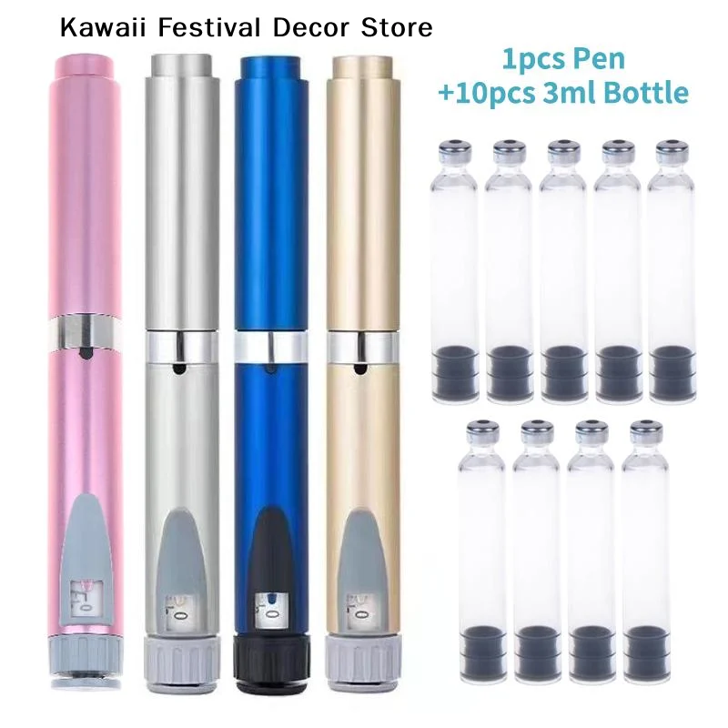 【K】Magic Pen 3ml Sterile Empty Cassette Bottle Cartridges Pen Tip Precise Dosing Injection Pen Kit For Insulin