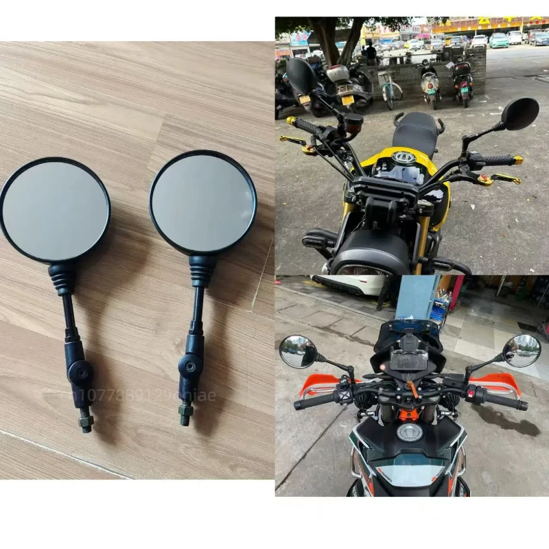 Motorcycle Modification Rearview Mirror, Outdoor Riding Anti Fall Folding Circular Mirror, Universal Motorcycle Accessories