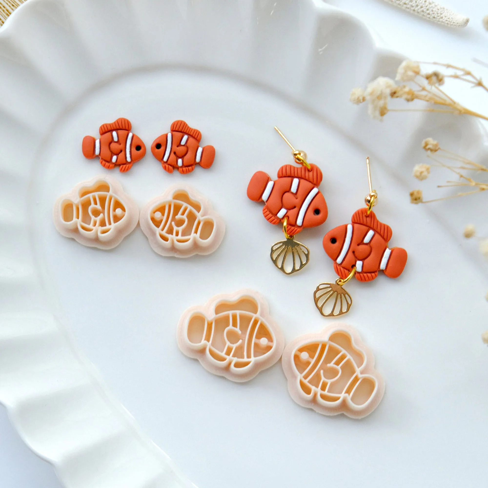 

2Sizes Clownfish Polymer Clay Cutters Summer Ocean Style Cutter Earring Making Cutter Polymer Clay Tools Jewelry Making