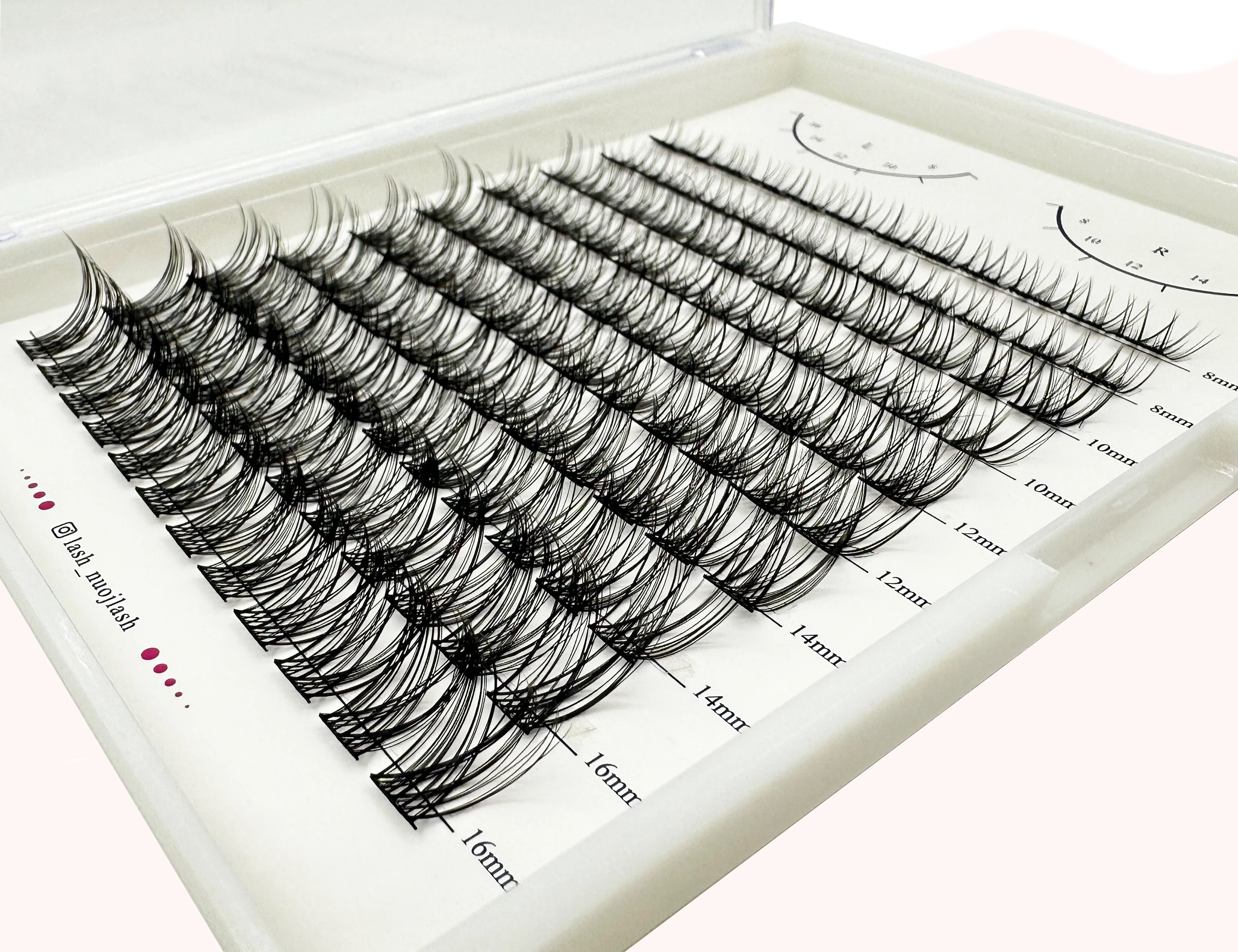 NUO Makeup Luxus-DIY-Cluster-Wimpernverlängerung, auf Kleberbasis, durchschnittliches Wimpernsegment, einzelne Wimpern, 3D-Bandwimpern, Private Label – Detail 18