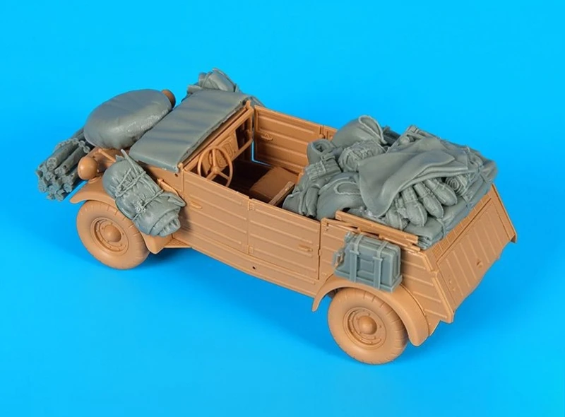 1/35 schaal gegoten harsmodel geassembleerde kit Africa Corps militaire voertuigaccessoireset (geen auto) ongemonteerd en ongeverfd