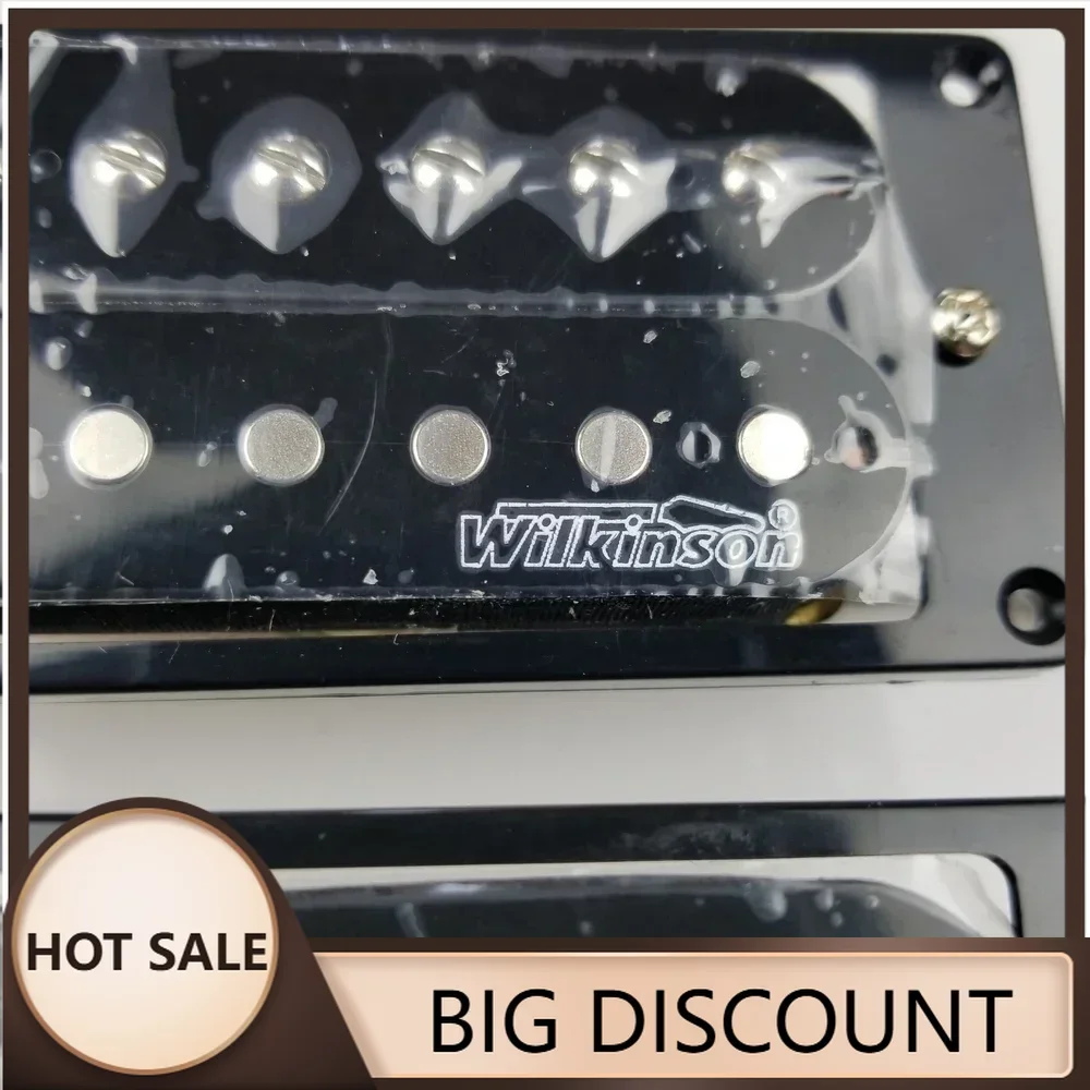 -Wilkinson WOHHB غيتار كهربائي أسود مفتوح بملف مزدوج التقاطات هامبوكر (زوج الجسر والرقبة)-خفيضات كبيرة #2