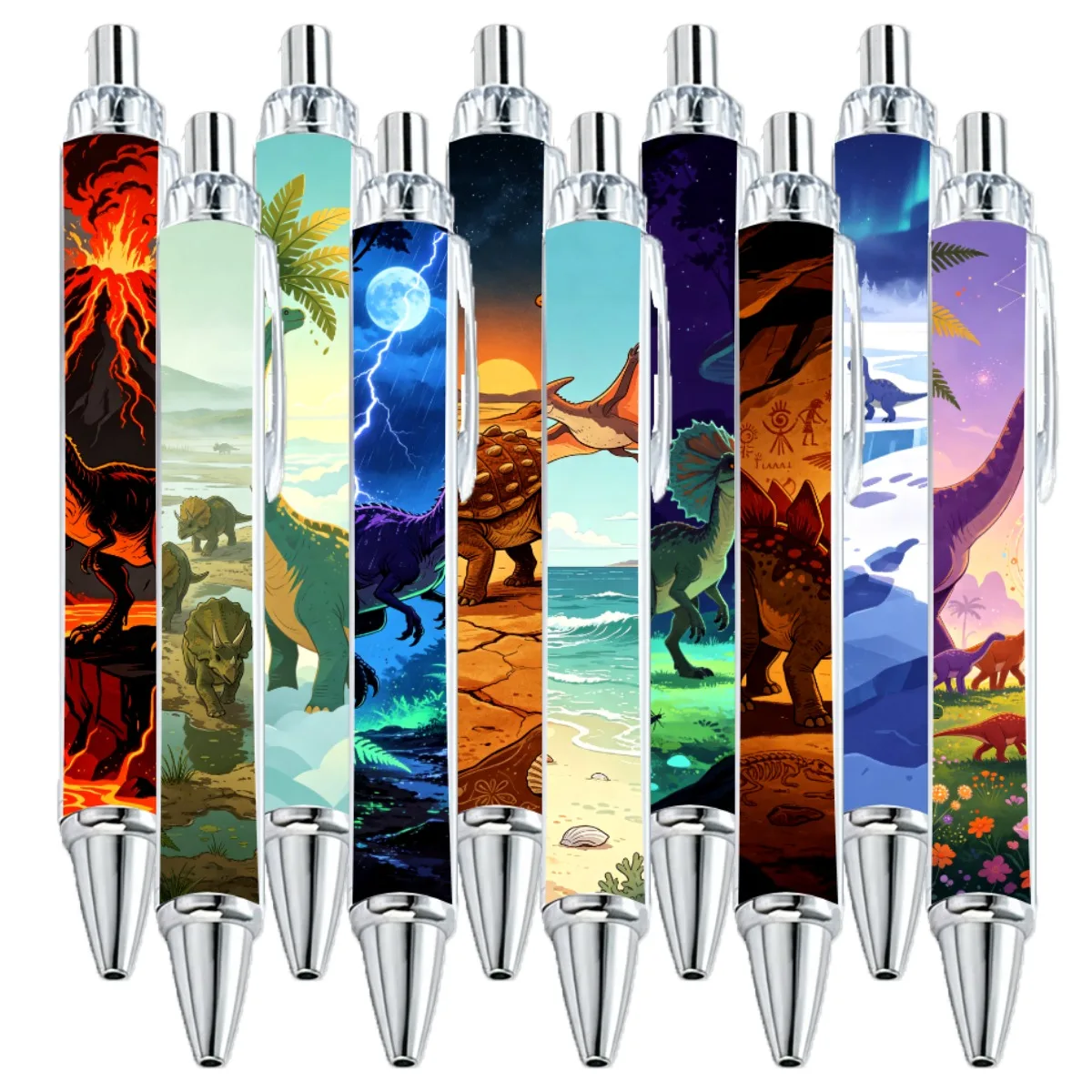 10pcs Dinosaur Ballpoint Pen Learning Writing Stationery
