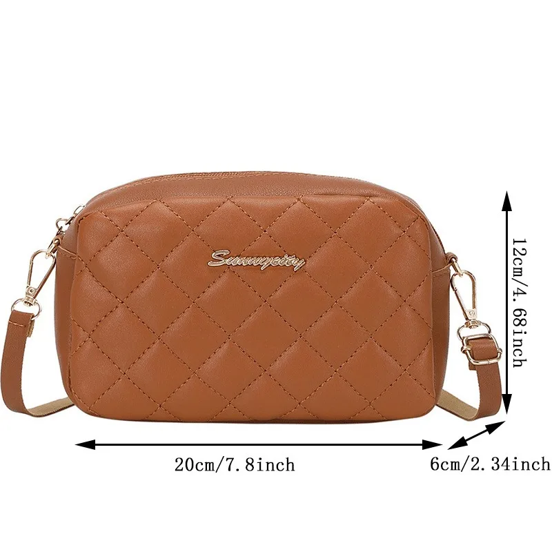 Small Messenger Bag For Women Trend Lingge Embroidery Camera Female Shoulder Bags Fashion Chain Ladies Crossbody Purse 2024