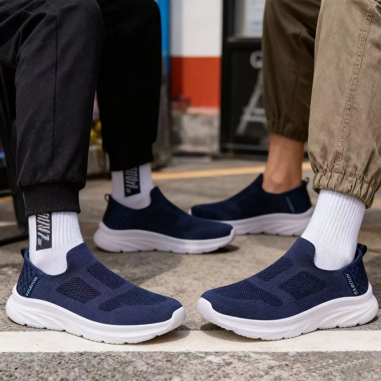 Sapatos de caminhada casuais masculinos de malha confortável malha estável corrida tênis esportivos diários