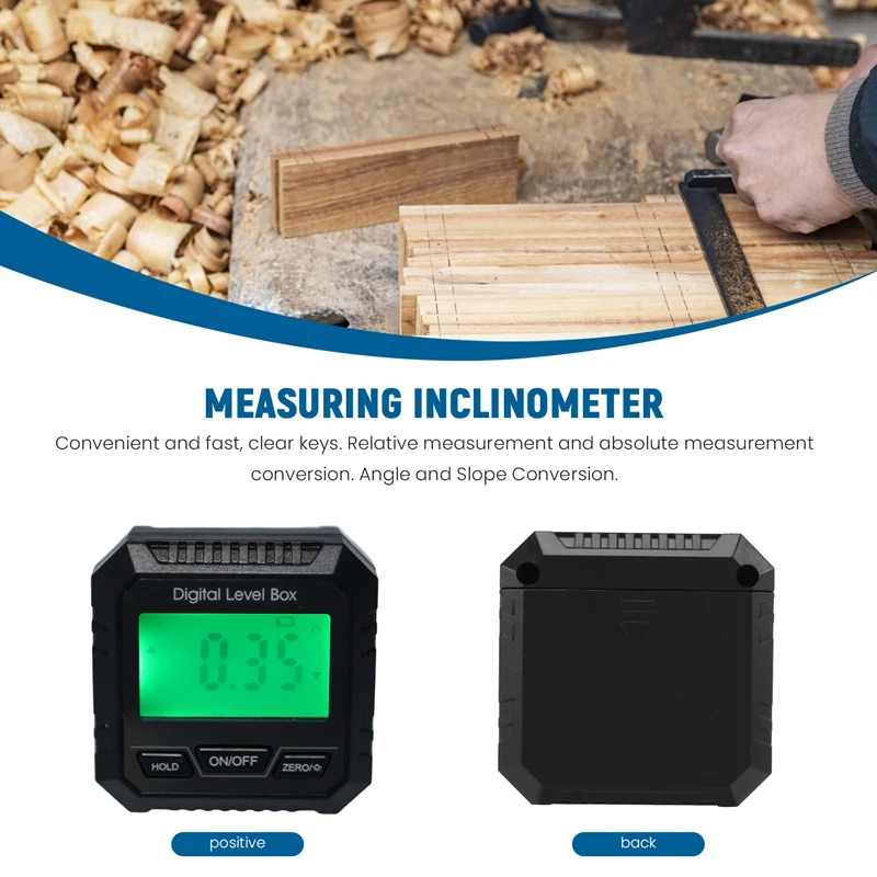 Digital Protractor Inclinometer Level Meter Goniometer Measuring Inclinometer 90 Degree Display Inclinometer