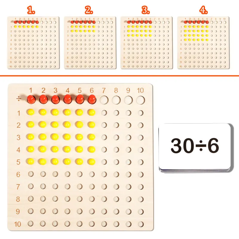 Montessori Math Learning Board Toys Multiply And Divide Arithmetic Games Parish Open Teaching Aids Educational Toys For Children