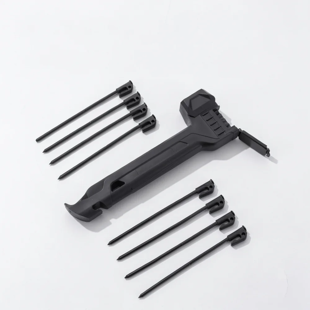 Multifunctional Camping Mallet Kit Tent Stake Hammer Tool For Garden Shelter Canopy Assembly Durable Plastic Construction