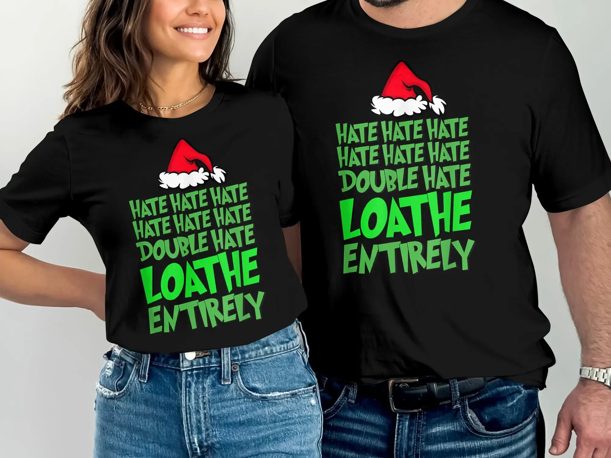 Hate Double Loathe Entirely Funny Christmas Santa T Shirt Adult Xmas Idea