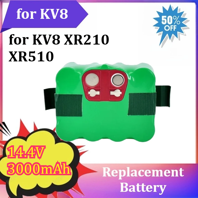 

Аккумулятор Ni-MH 14.4V 3000mAh 4000mAh для роботов-пылесосов KV8 XR210 XR510 XR210A XR210B XR510B XR510D